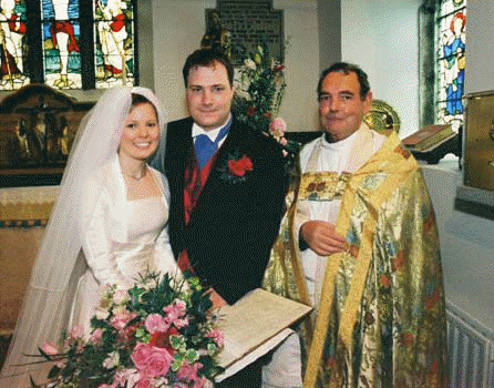 sarah and gareth and vicar