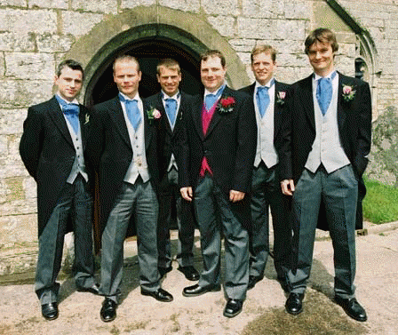 the lads outside church